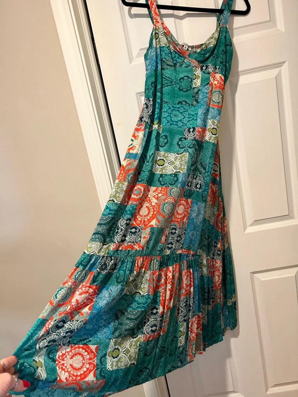 NWOT Boho Floral Adjustable Strap V Neck Beach Flowy Maxi Sundress - Picture 2 of 16